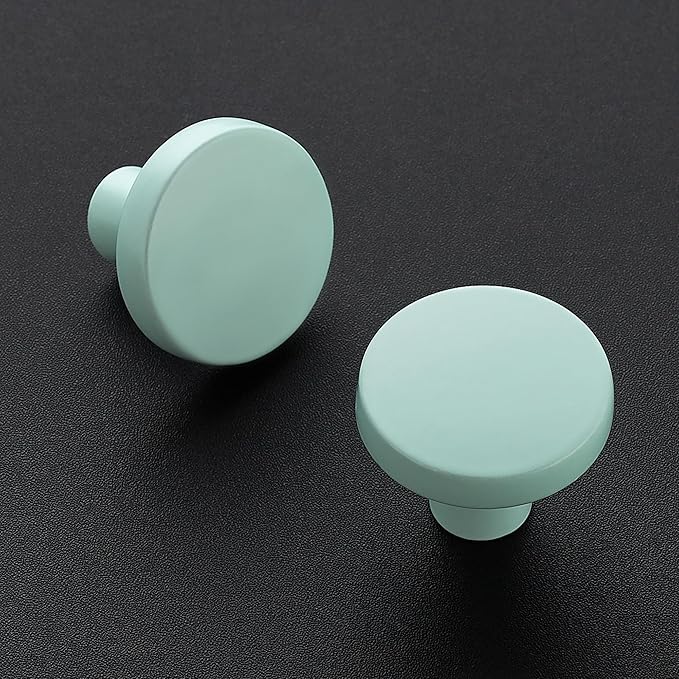 Ravinte 25 Pack Drawer Pulls 1-1/4 Inch Kitchen Cabinet Knobs Solid Round Dresser Drawer Knobs Green Dresser Knobs Drawer Knobs Simple Cabinet Hardware for Cupboard Drawer Pulls