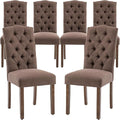 Tufted Upholstered Parsons Dining Chair Set Fabric Diner Accent Stylish Modern Kitchen Living Room with Button Sturdy Solid Wood Legs