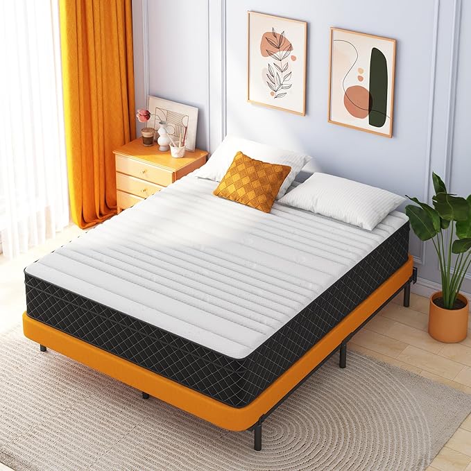 Full Mattress, 12 Inch Full Size Mattress Bed in a Box,Memory Foam & Pocket Springs, Medium Feel, Cool Sleep & Pressure Relief, 120-Night Trial