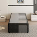 18 Inch Twin XL Bed Frames with Black Bed Cover, Metal Bed Frame Twin XL No Box Spring Needed, Heavy Duty Mattress Foundation, Easy Assembly, Noise Free
