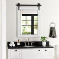 Farmhouse Bathroom Mirror for Over Sink 22”*32”, Barn Door Mirror, Rustic Wall Mirror for Bathroom White, Living Room, Entryway