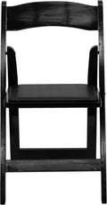 Flash Furniture 4 Pack HERCULES Series Black Wood Folding Chair with Vinyl Padded Seat