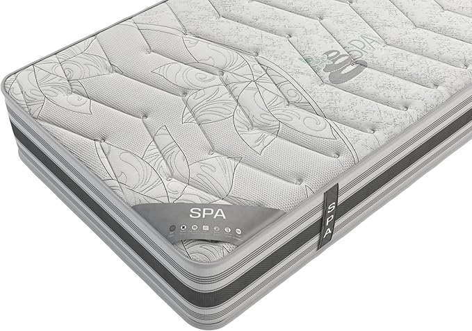 Ottomanson Twin 12" Hybrid Mattress - Meditation Antistatic Quilted Cover - Made in USA - Firm Support - Individually Pocketed Coils & CertiPUR-US Foam - Fiberglass-Free - Bed in a Box