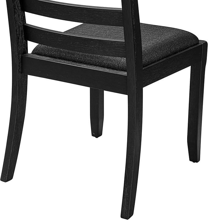 East West Furniture LGX19-BLK-24 -9 Piece Dining Set Includes a Rectangular Kitchen Table with Black Tabletop and 8 Stackable Polyester Fabric Chairs, Black