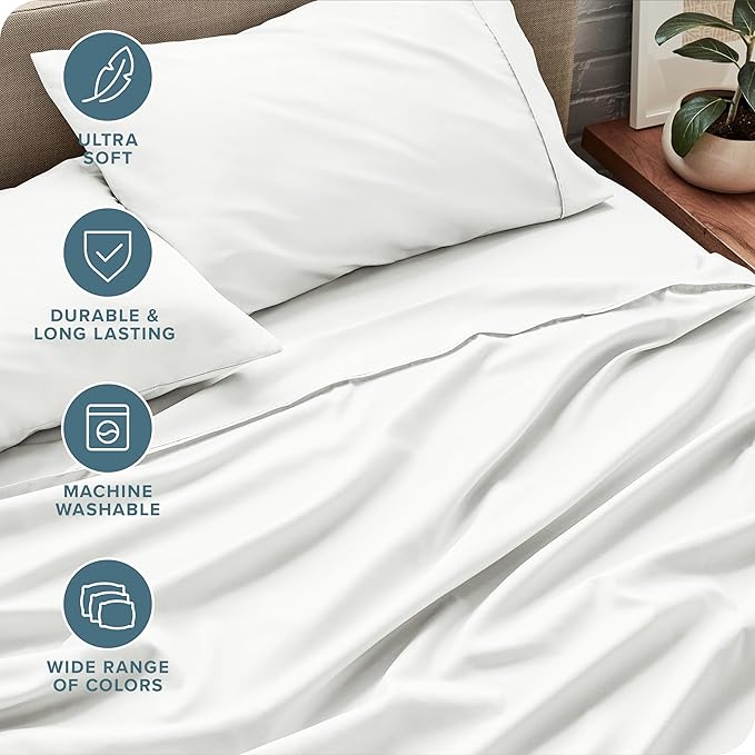 Bare Home Full Sheet Set - Luxury 1800 Ultra-Soft Microfiber Full Bed Sheets - Double Brushed - Deep Pockets - Easy Fit - 4 Piece Set - Bedding Sheets & Pillowcases (Full, Cream)