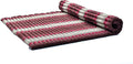 Leewadee - Foldable Floor Mattress - Japanese Roll Up Futon -Trifold Tatami Mat- Guest Floor Bed - Camping Mattress - Thai Massage Mat, Kapok Filled, 75 x 57 inches, Brown Red