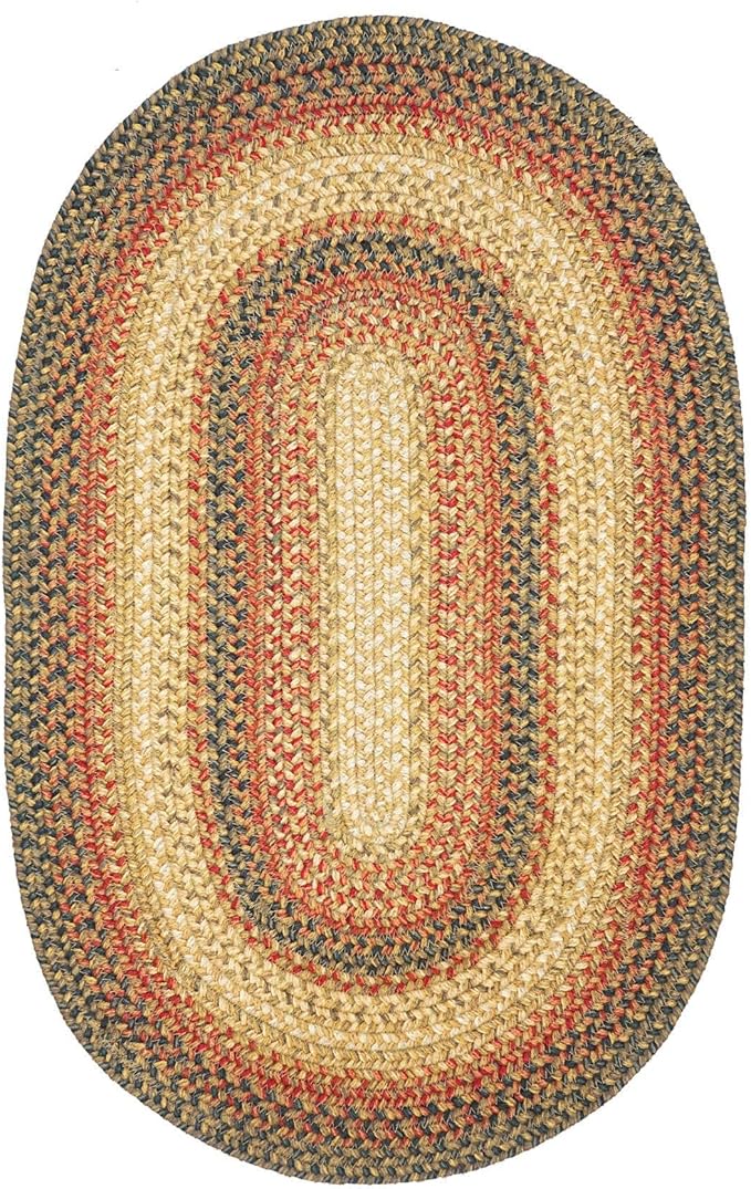 Russet Multicolor Jute Braided Oval Rug, 20x30 - Warm Country Decor, Perfect for Laundry Rooms, Kitchens and Entryways - Reversible and Easy to Clean