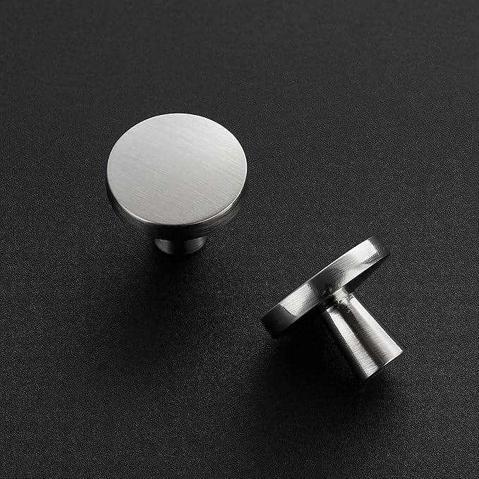 Ravinte 15 Pack Drawer Pulls 1-1/4 Inch Kitchen Cabinet Knobs Brushed Nickel Round Dresser Drawer Knobs Solid Dresser Knobs Drawer Knobs Simple Cabinet Hardware for Cupboard Drawer Pulls