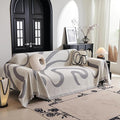 MYSKY HOME Boho Couch Cover Super Soft Couch Covers for 2-3 Cushion Couch Sofa, Modern Grey Jacquard Sofa Slipcover Loveseat Futon Cover, Couch Covers for Sectional Sofa, 71" x 118", Grey Curve