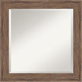 Amanti Art Brown Wall Mirror 25x25 Pia Medium Brown Square Bathroom Mirror for Wall Decor Living Room, Medium Casual Frame, Hangs Horizonally and Vertically, Bathroom Decor, Beveled Edge