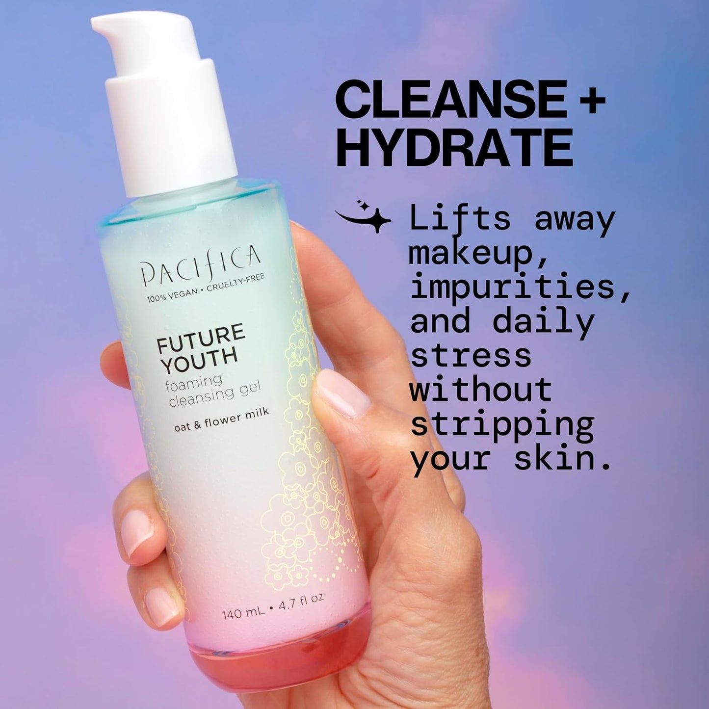 Pacifica Future Youth Foaming Face Wash - Hydrating Anti-Aging Cleansing Gel, Dermatologist Tested Gentle Facial Cleanser, Alcohol-Free Vegan Formula for All Skin Types Clean Beauty Cruelty-Free 4.7oz