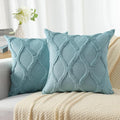 decorUhome Throw Pillow Covers 20x20 Inch Set of 2, Soft Plush Faux Fur Wool Aqua Couch Pillow Covers, Decorative Neutral Pillow Cases for Bed Sofa Living Room Home Decor