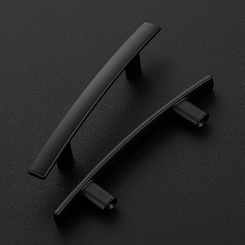 10 Pack Cabinet Handles 3" Hole Center - Curved Cabinet Pulls Black Drawer Pulls for Kitchen Cupboard Solid Hardware for Dresser Drawer Arch Hardware