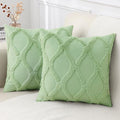 decorUhome Throw Pillow Covers 16x16 Inch Set of 2, Soft Plush Faux Fur Wool Sage Green Couch Pillow Covers, Decorative Neutral Pillow Cases for Bed Sofa Living Room Home Decor