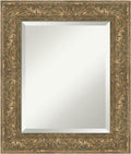 Amanti Art Bronze Bathroom Mirror for Over Sink, 27x23 Luxe Bronze Gold Rectangle Vanity Mirror, Small Traditional Frame, Hangs Horizonally and Vertically, Bathroom Wall Decor, Beveled Edge