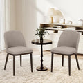 COLAMY Upholstered Dining Chairs Set of 2, Modern Kitchen Chairs with Back, Fabric Side Dining Room Chairs with Wood Legs for Kitchen Dining Room Restaurant, Camel