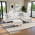 97" Oversized Sectional Couch, L Shaped Couch with Storage Ottoman, Modern Modular Sofa with Deep Seat, Sectional Couches for Living Room and Office, White (Flannel)