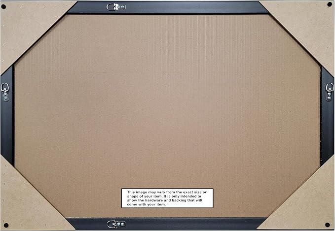 Amanti Art Black Bathroom Mirror for Over Sink, 29x41 Abbey Black Rectangle Vanity Mirror, Large Traditional Frame, Hangs Horizonally and Vertically, Bathroom Wall Decor, Beveled Edge