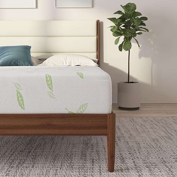NapQueen Twin XL Size Mattress, 6 Inch Anula Green Tea Infused Memory Foam Mattress, CertiPUR-US Certified