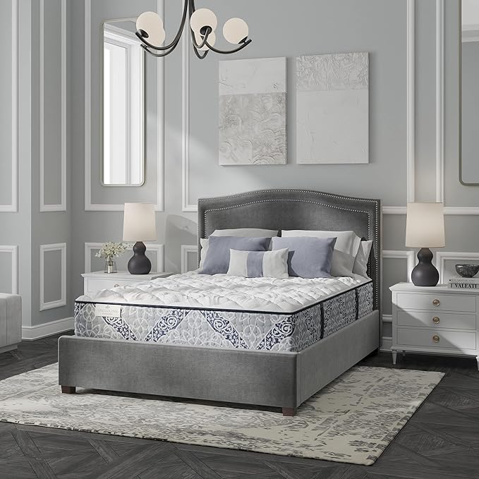 Kingsdown Cushion Firm Hybrid Mattress Twin Cooling Gel Memory Foam Layer Multi-Layered Motion Isolation Cool Sleep Quilted Top Luxury Mattresses, 13.5-Inch Passions Merridale