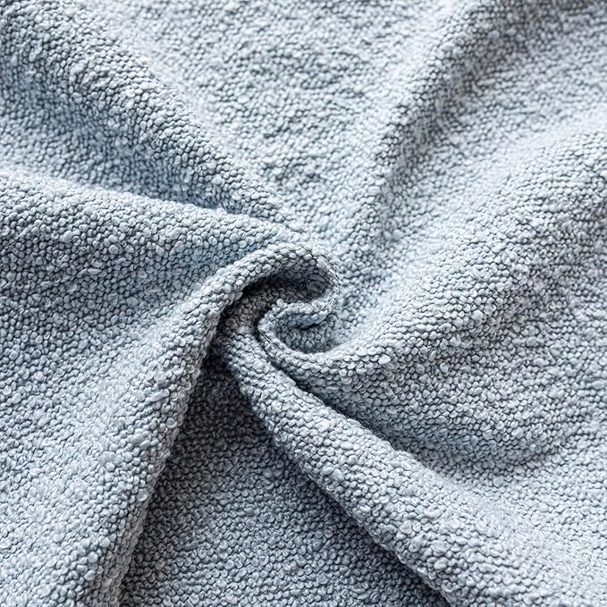 Foindtower Pack of 2 Modern Textured Boucle Throw Pillow Covers Accent Solid Decorative Pillow Cases Cozy Woven Couch Cushion Case for Chair Sofa Bed Living Room Home Decor, 22 x 22 Inch, Light Blue