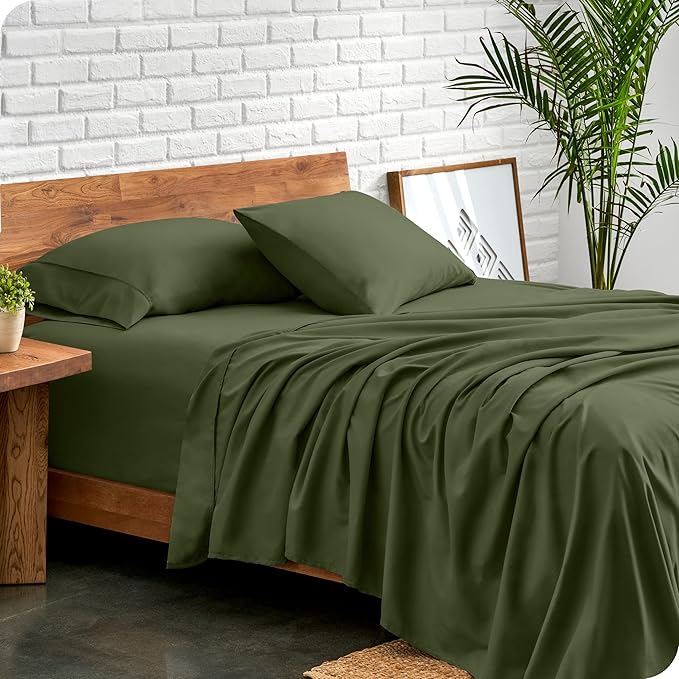 Bare Home Twin XL Sheet Set - College Dorm Size - Luxury 1800 Ultra-Soft Microfiber Twin Extra Long Bed Sheets - Deep Pockets - Easy Fit - Extra Soft - 3 Piece Set - Bed Sheets (Twin XL, Cypress)