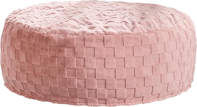 Hobestluk Bean Bag Chairs Beanbag Chair with Filler Adult Bean Bags with Fluffy Cover, Giant Bean Bag Chairs for Adults for Living Room, Bedroom (Pink, 6FT - 70" x 70" x 15")