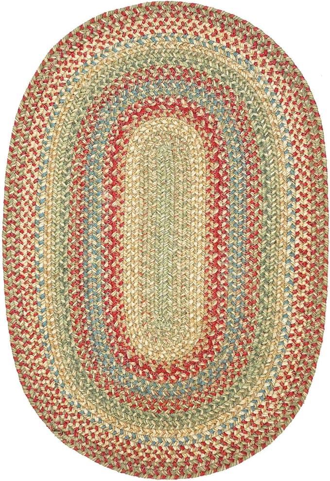 Azalea Multicolor Braided Oval Rug, Jute, 4x6' - Perfect Country Primitive Decor for Entryway, Bedroom, Everywhere