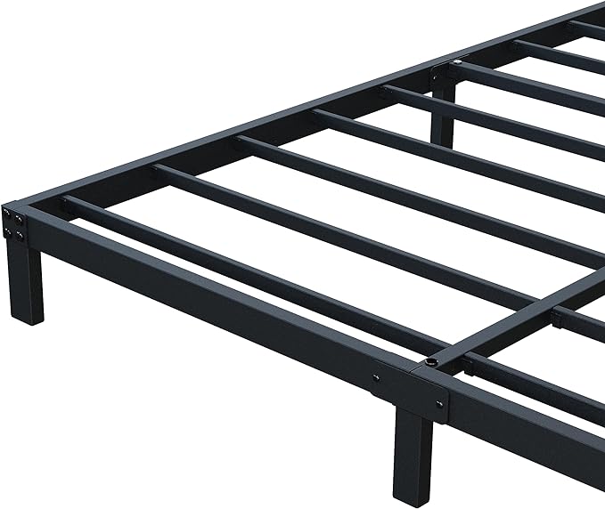 7 Inch Queen Bed Frame No Box Spring Need, Low Profile Metal Platform Bed Frame Queen Size, Heavy Duty Support Bedframes, Easy Assembly