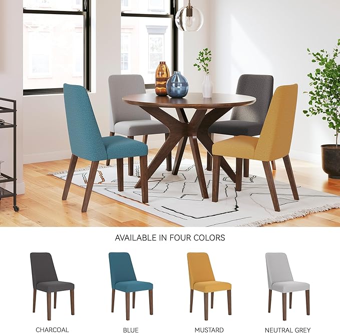 Signature Design by Ashley Lyncott Contemporary Dining Room Upholstered Side Chair with Foam Cushion, Set of 2, Cream & Brown