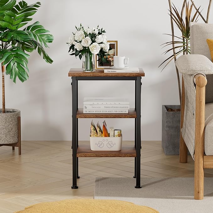VECELO Modern Nightstands X-Design Side End Table Night Stand with Storage Shelf for Bedroom,Living Room