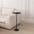 Round Pedestal Table Upgraded Side Black Drink with Weighted Base, Modern Cocktail Martini End Table for Small Space Sofa Couch Chair Living Room Bedroom Dorm Patio
