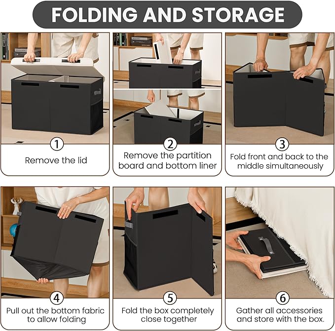 80L Large Toy Storage Box with Lid, Large Toy Box Chest for Kids, Girls and Boys, Nursery Room and Living Room, 26"x13" x16" (black-animal)