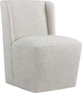 Dining Chairs with Casters No Assembly Upholstered Wingback Single Sofa Armless Deskchair for Bedroom Waiting Room Kitchen Diningroom