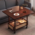 C-Shaped End Table, Sofa Side Table with Rotating Wheels, Rolling End Table with Storage, Small Couch Side Table for Bedroom, Swivel Tray Table for Living Room, Office (Square)