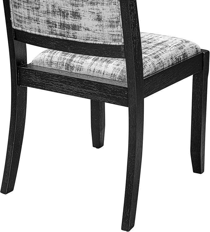 X12X2-0C6-30 14-pc Dining Table Set a Rectangular Kitchen Table with a coffee Table and 12 Wire Brushed Black Polyester Stackable Chair, 39x120 Inch, Wire Brushed Black