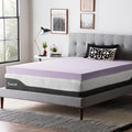 Lucid 4 Inch Lavender Infused Memory Foam Mattress Topper - Ventilated Design – Pressure Relieving Bed Topper - Mattress Pad – CertiPur Certified - Twin XL Size