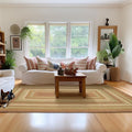 Homespice Harvest Jute Brown 4x6' Braided Area Rug for Living Room, Bedroom and Dining Room. Pet Friendly. Decor Styles- Farmhouse Rug, Rustic, Vintage, Cottage, Primitive, Country, Boho Rug