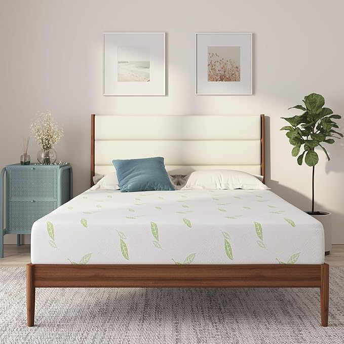 NapQueen Twin Size, 8 Inch Anula Green Tea Infused Memory Foam Mattress, Bed in a Box, CertiPUR-US Certified Mattress