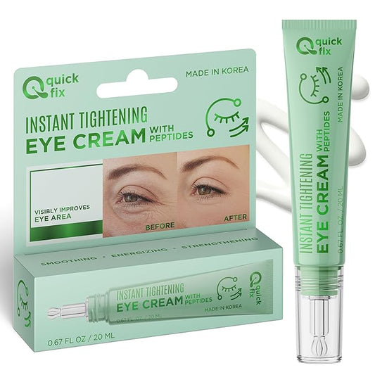 Quick Fix Peptides Instant Eye Tightener – Firms & Smooths – Hydrating Under Eye Cream for Dark Circles – Dermatologist Tested, Anti-Aging, Korean Skin Care – Cruelty-Free, Clean Beauty – .67 Fl Oz