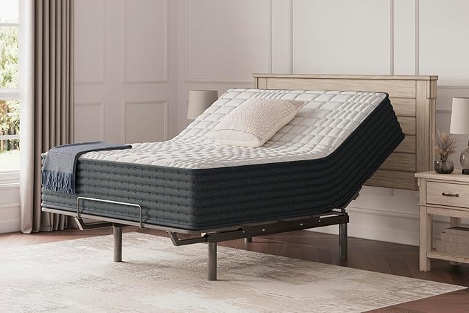 Signature Design by Ashley Hybrid 1300 13 Inch Plush Gel Memory Foam Mattress with Edge Support for Pressure Relief, Queen, Fiberglass Free, Mattress in A Box