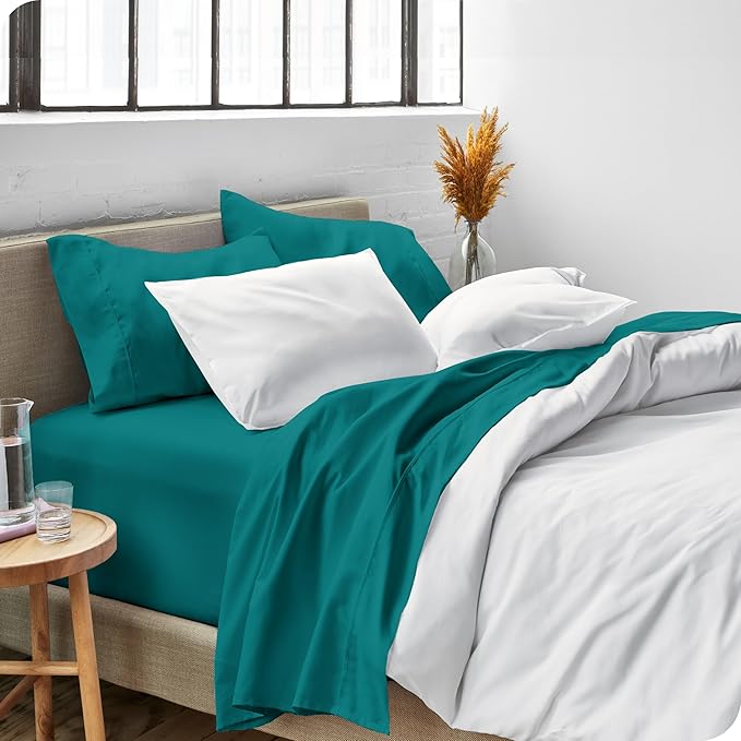 Bare Home Full Sheet Set - Luxury 1800 Ultra-Soft Microfiber Full Bed Sheets - Double Brushed - Deep Pockets - Easy Fit - 4 Piece Set - Bedding Sheets & Pillowcases (Full, Emerald)