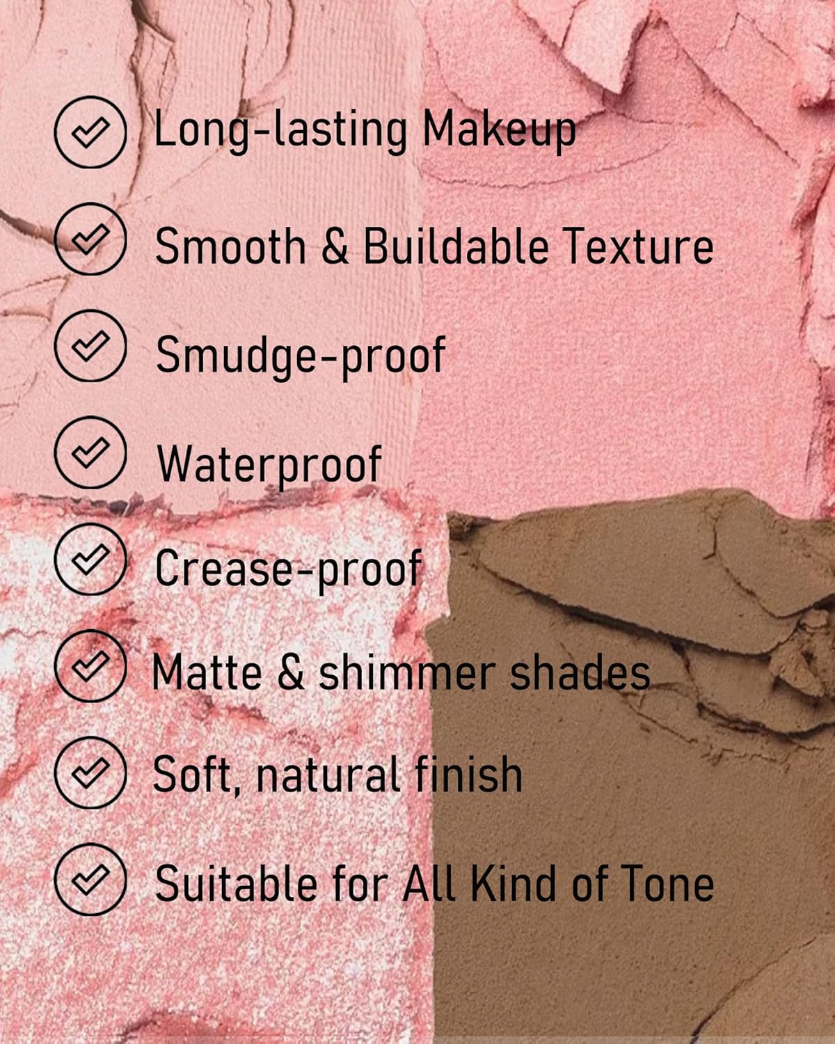 Single Matte Eyeshadow, Pink Eye Shadow Blush Palette Makeup,High Pigment Waterproof Nude Multiuse Pressed Eye Shadows Powder with Smooth Powder,Lightweight Blendable Formula for Daily Eye Look-342