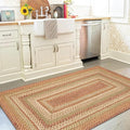 Homespice Harvest Premium Jute Braided Area Rug, 22" x 72" Rectangular Hall Runner Beige - Tan - Red, Natural Jute Yarn Rustic, Country, Primitive, Farmhouse Style - 30 Day Risk Free Purchase