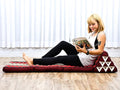 Leewadee - Comfortable Japanese Floor Mattress - Thai Floor Bed with Triangle Cushion - Futon Mattress - Thai Massage Mat, 67 x 21 inches, Red, Kapok Filling