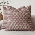Foindtower Set of 2 Decorative Vintage Floral Print Throw Pillow Covers Neutral Modern Farmhouse Cushion Covers Boho Home Decor for Sofa Couch Chair Bedroom Living Room Outdoor,24×24 Inch,Wine Red