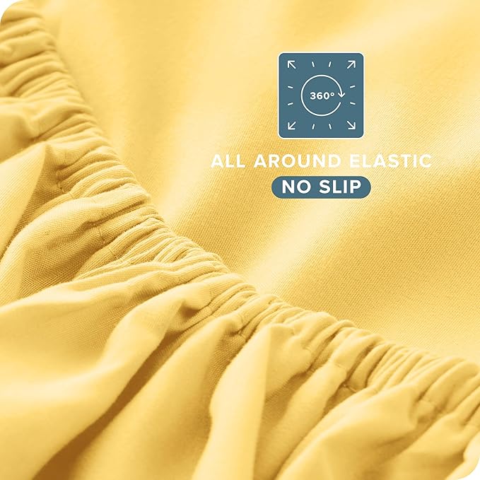 Bare Home Twin XL Sheet Set - College Dorm Size - Luxury 1800 Ultra-Soft Microfiber Twin Extra Long Bed Sheets - Deep Pockets - Easy Fit - Extra Soft - 3 Piece Set - Bed Sheets (Twin XL, Lemon Drop)