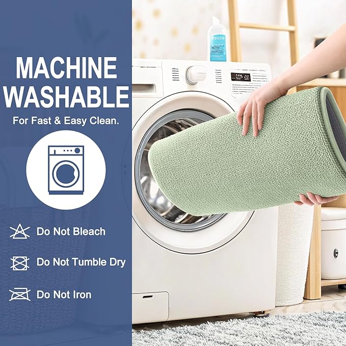 OLANLY Thick Memory Foam Bath Mat Rug 36x24, Extra Soft Absorbent Bathroom Rug, Quick Dry Bath Mats, Non-Slip, Machine Washable Carpet for Bathroom, Tub and Shower, Home Decor Accessories, Sage Green