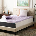 Lucid Lavender Infused 3 Inch Memory Foam Mattress Topper - Full XL Size - Plush Feel - 5 Convoluted Zones - CertiPUR Certified - New Home Owner & Dorm Room Essentials