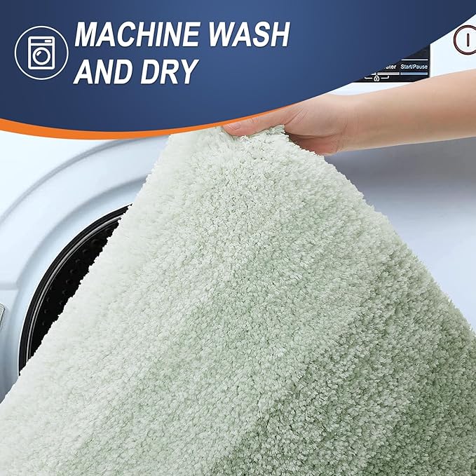 OLANLY Bathroom Runner Rugs 59x20, Extra Soft Absorbent Microfiber Bath Rugs, Rubber Backing, Quick Dry, Washable Bath Mats for Bathroom Floor, Tub and Shower, Home Decor Accessories, Sage Green